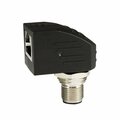 Asi M12 To RJ45 Adapter, Male M12 D-Coded, Thru Panel Right Angle, Shielded ASITPA-4512MD-RA